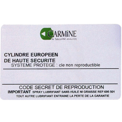 Carte de propriété CARMINE ®