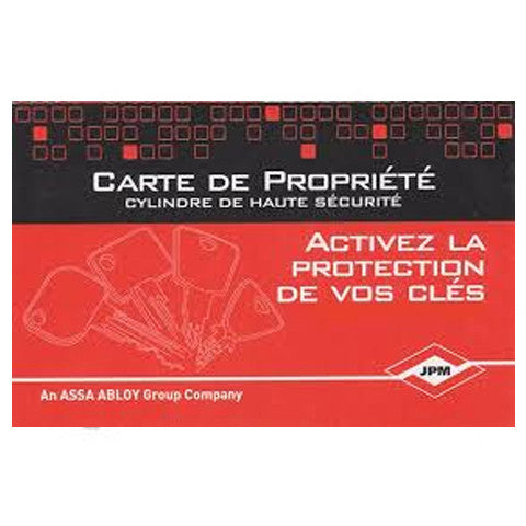 Carte de propriété JPM ®